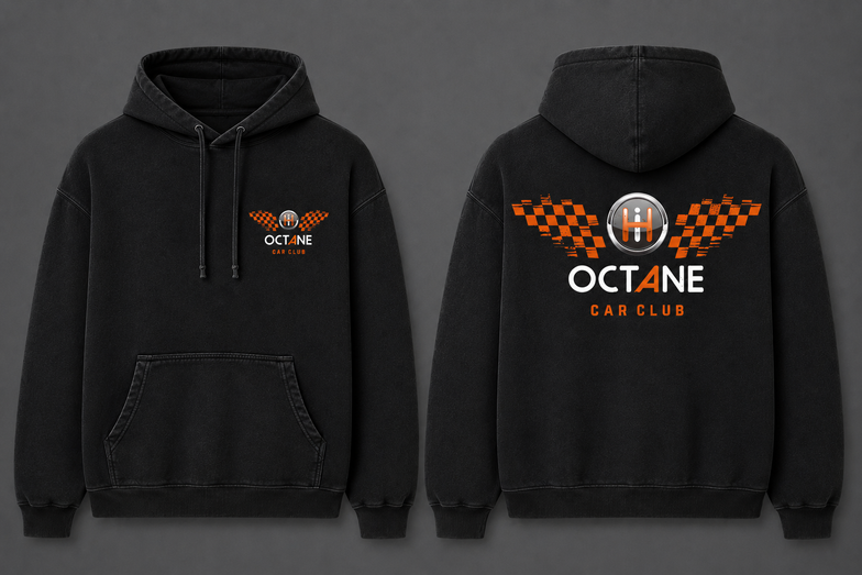 Lavant Oversize Hoodie Vintage Black - Inferno Orange