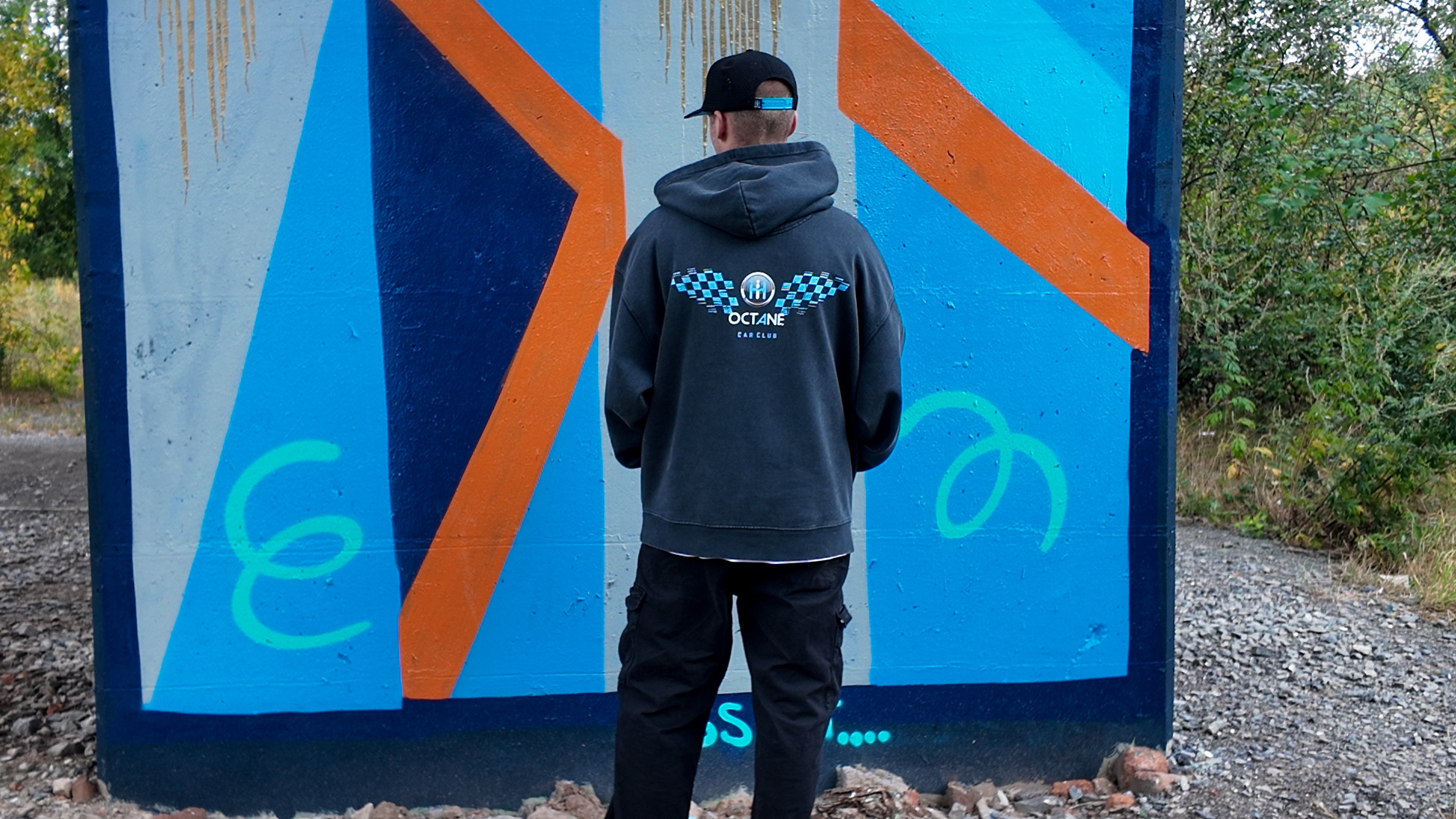 Lavant Oversize Hoodie Vintage Black - Miami Blue
