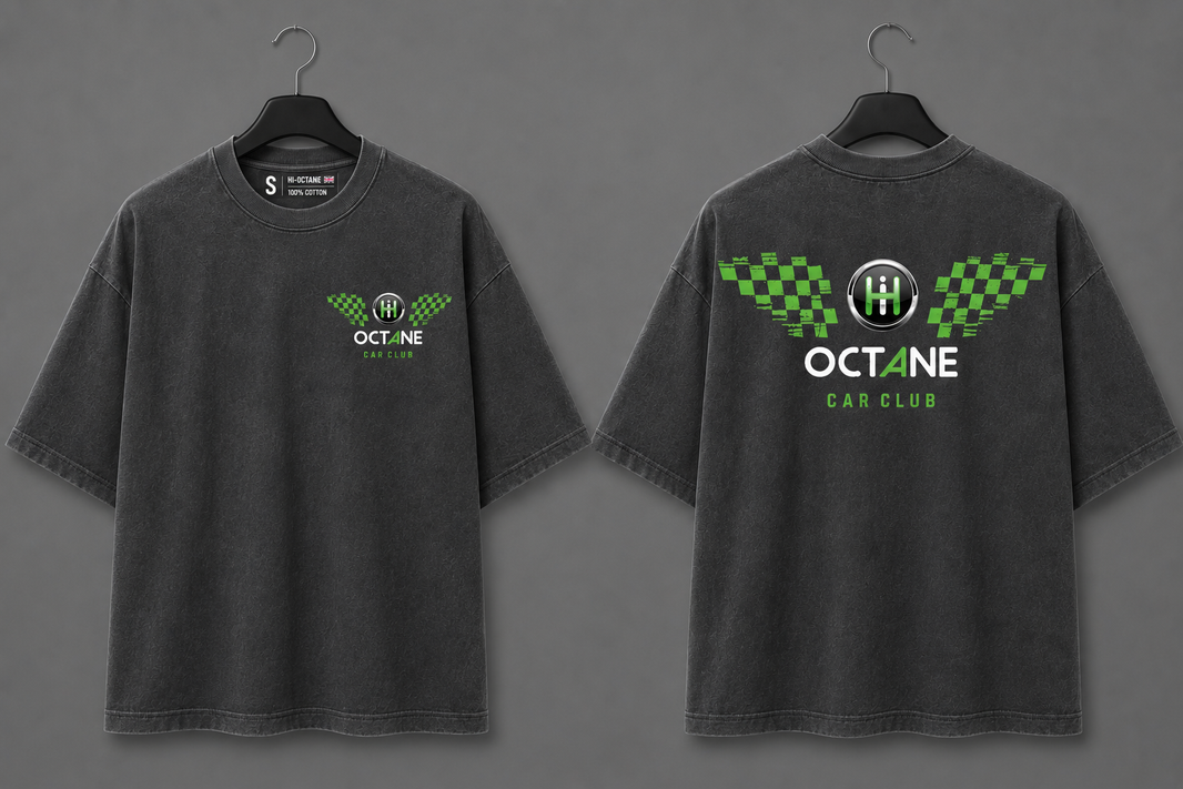 The Hi-Octane RS Wing Black T-Shirt - RS Green