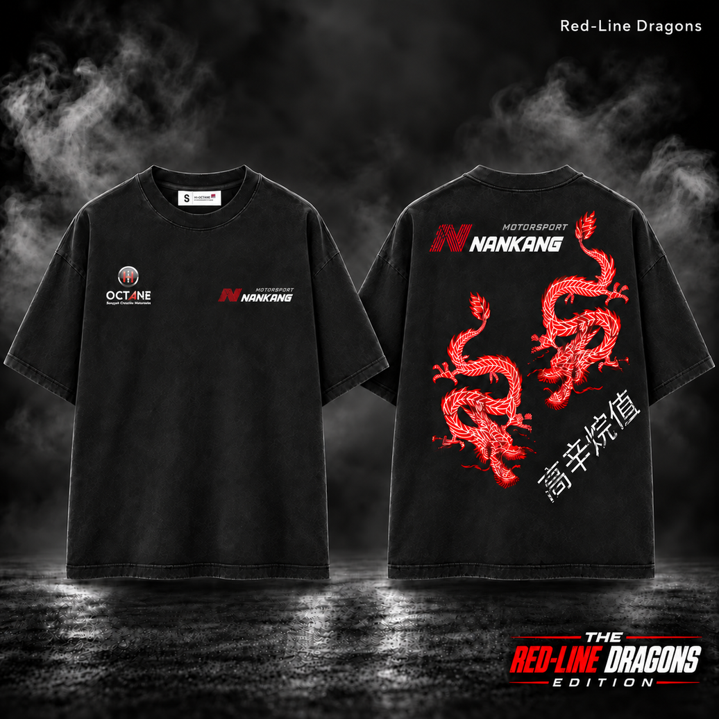 Red-Line Dragons tee front and back with red and white edition badge